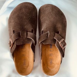 Birkenstock Boston Suede Leather Clogs